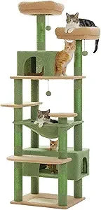 Pawz Road Large Cat Tree 72 Inches Cat Tower for Large Cats Cat Condo with Sisal Covered Scratching Posts and Padded Perches