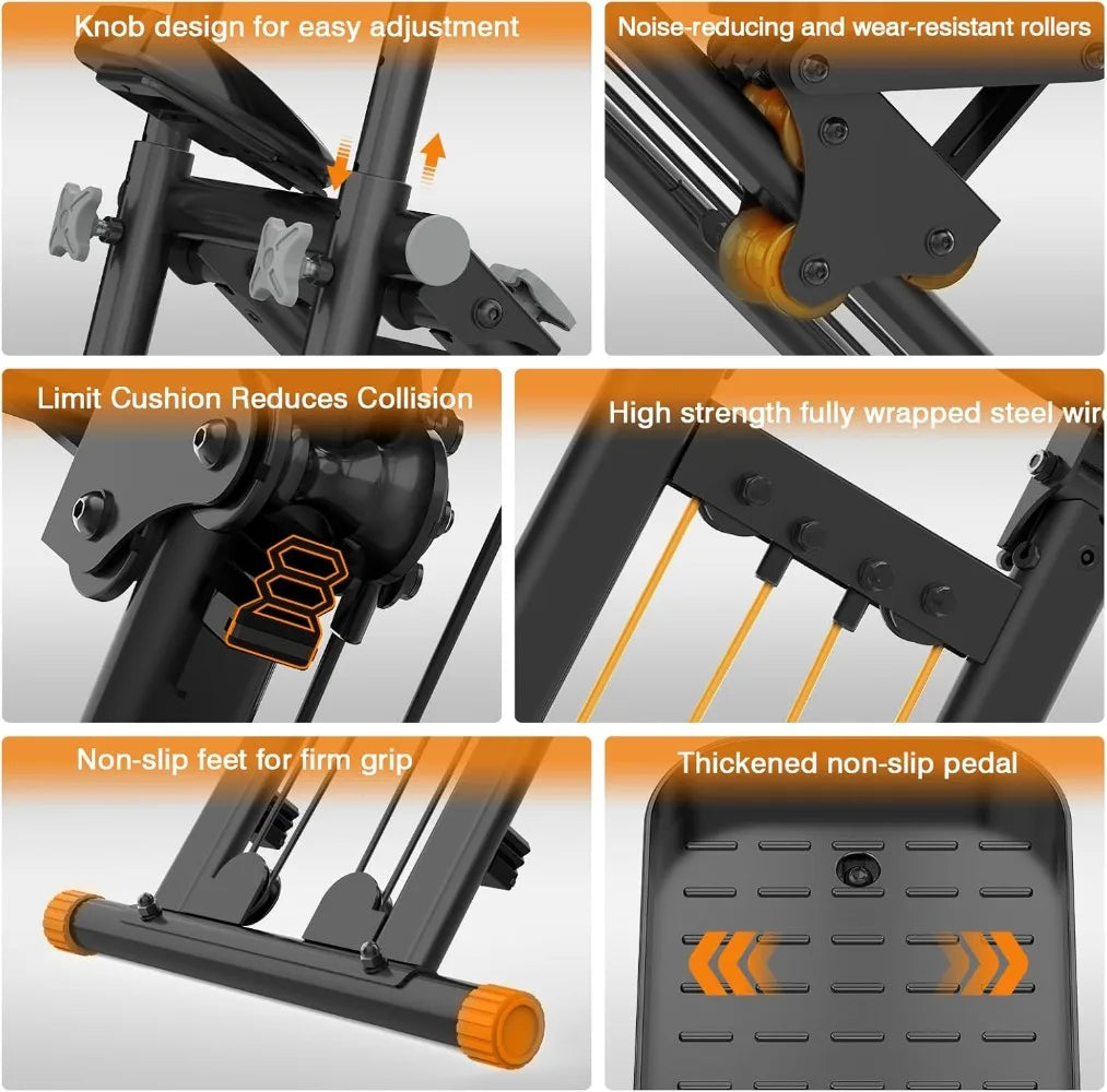Stair Stepper for Home Folding Cardio Stair Climber Machine with Adjustable Handlebar Full Body Workout