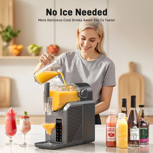 7 in 1 Professional Home Slushie Machine with Rapid Chill Technology for Frozen Drinks and Automatic Cleaning