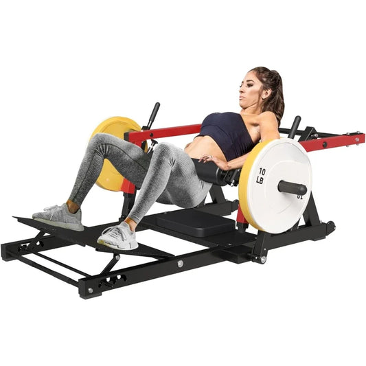 Hip Thrust Machine 800 Pounds Plate Loaded Glute Bridge Machine with Weight Holder Adjustable Footboard Butt Exercise Equipment