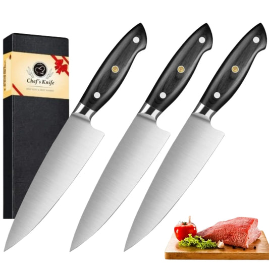 2PCS Pentachro Chef's Knife Professional 67 Layers Japanese Kitchen Knife Chef's Meat Cleaver Knives Wooden Handle