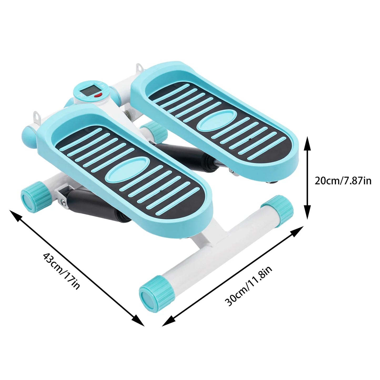 Portable Fitness Stepper Exercise Machine with Resistance Bands for Home Office Gym Workout Blue