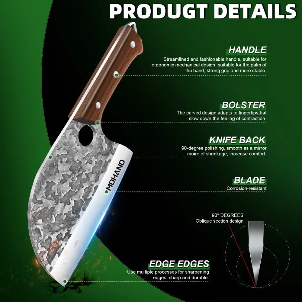 7 Inch Stainless Steel Japanese Kitchen Knife Sharp Blade Professional Chef Knife for Meat Cleaver and Fish Cutting Tool