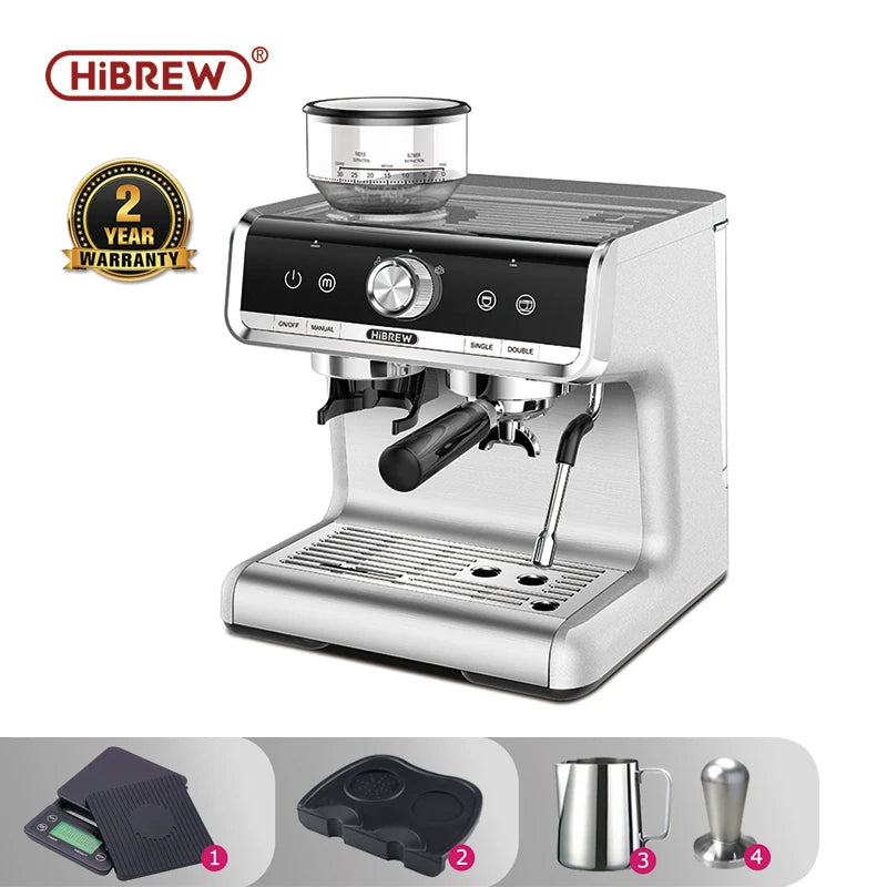 HiBREW Barista Pro 20 Bar Bean to Espresso Coffee Machine with Full Kit for Cafe Hotel Restaurant