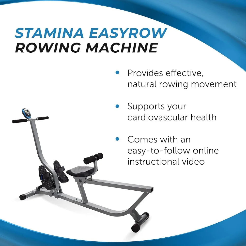 Hydraulic Rower Machine with Smart Workout App Adjustable Resistance for Home Gym Fitness