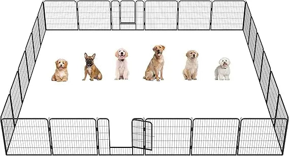 Dog Playpen Outdoor Puppy Exercise Pen Indoor Portable Pet Fence for Yard RV Camping 32 Inch 24 Panels