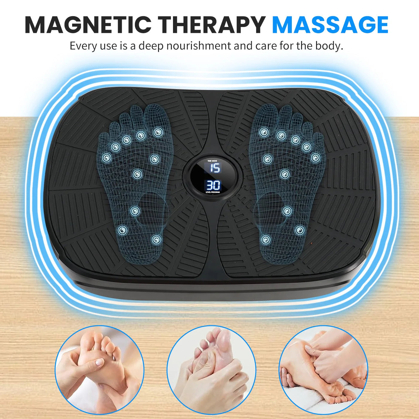 Vibration Plate Exercise Machine Whole Body Workout Power Vibration Shake Platform Fitness Slimming Resistance Bands
